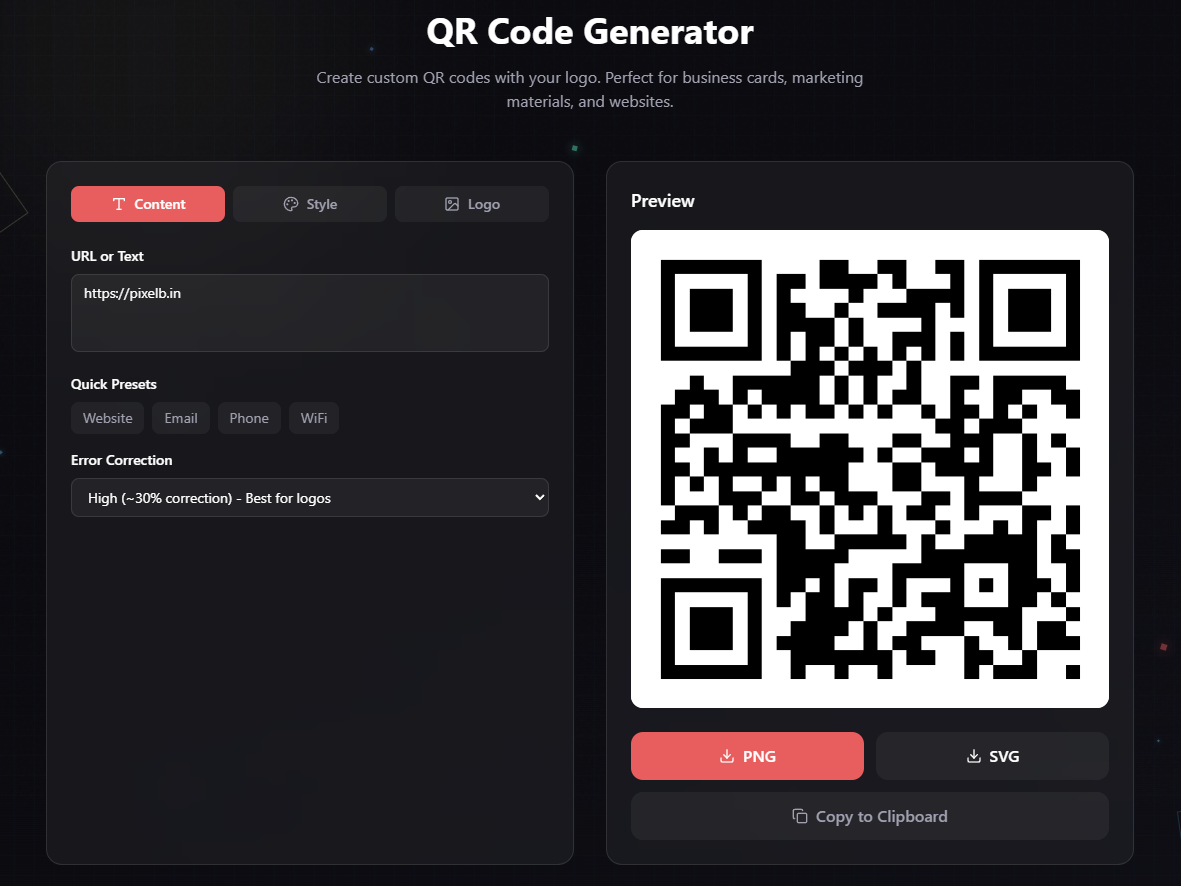 QR Generator screenshot